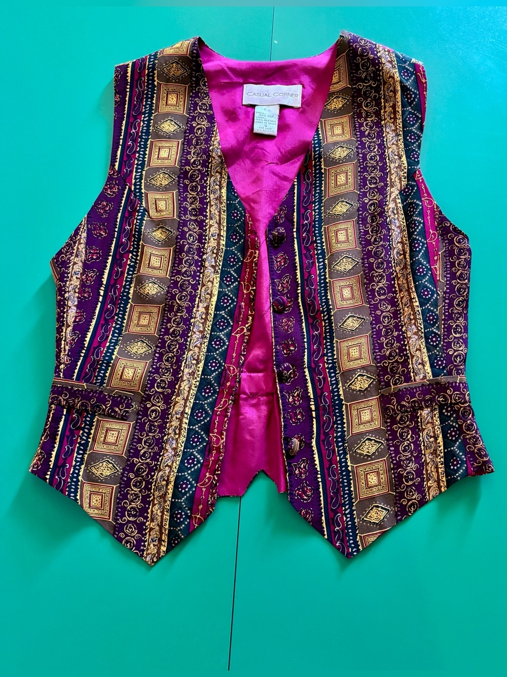 Casual Corner Vintage Size S Silk Vest